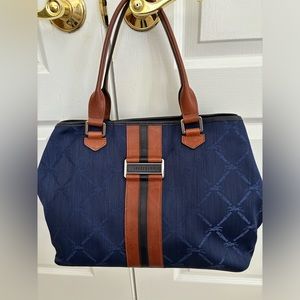 Longchamp Vintage Blue Jacquard Canvas Bag. Includes dust bag.Purchased from NM.